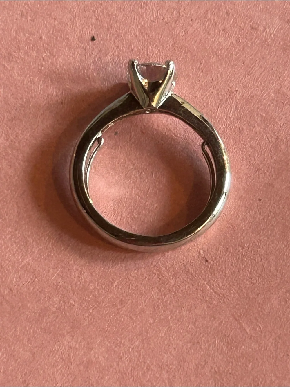 Women’s Vintage Silver Tone Ring with Beautiful Engagement Style Clear Gem. Sz 7